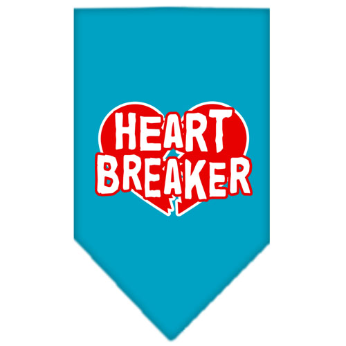 Heart Breaker Screen Print Bandana Turquoise Small